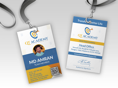 Company ID Card Design for QT (Again) amran5r branding design graphic design id card id card design identity branding identity design md amran mdamran minimal qt academy vector