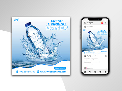 Social Media Post Design for Water Drink Company social media story