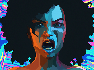 angry woman painting