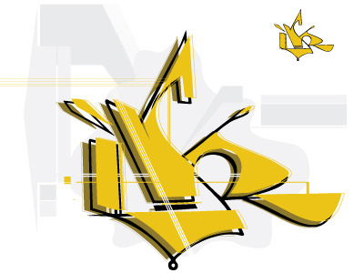 Draw a Letter - K abstract arrow bee design draw graff graffiti graphic grey k letter yellow