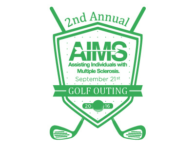 AIMS Golf Event aims annual ball charity club design golf green multiple outing sclerosis shirt