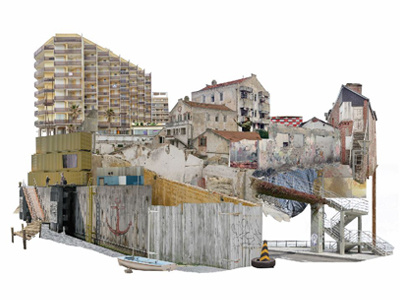 Anchored building collage digital photoshop playground urban