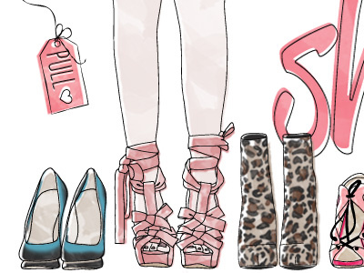 Illustrations for Shoerazzi Redesign fashion illustration shoes