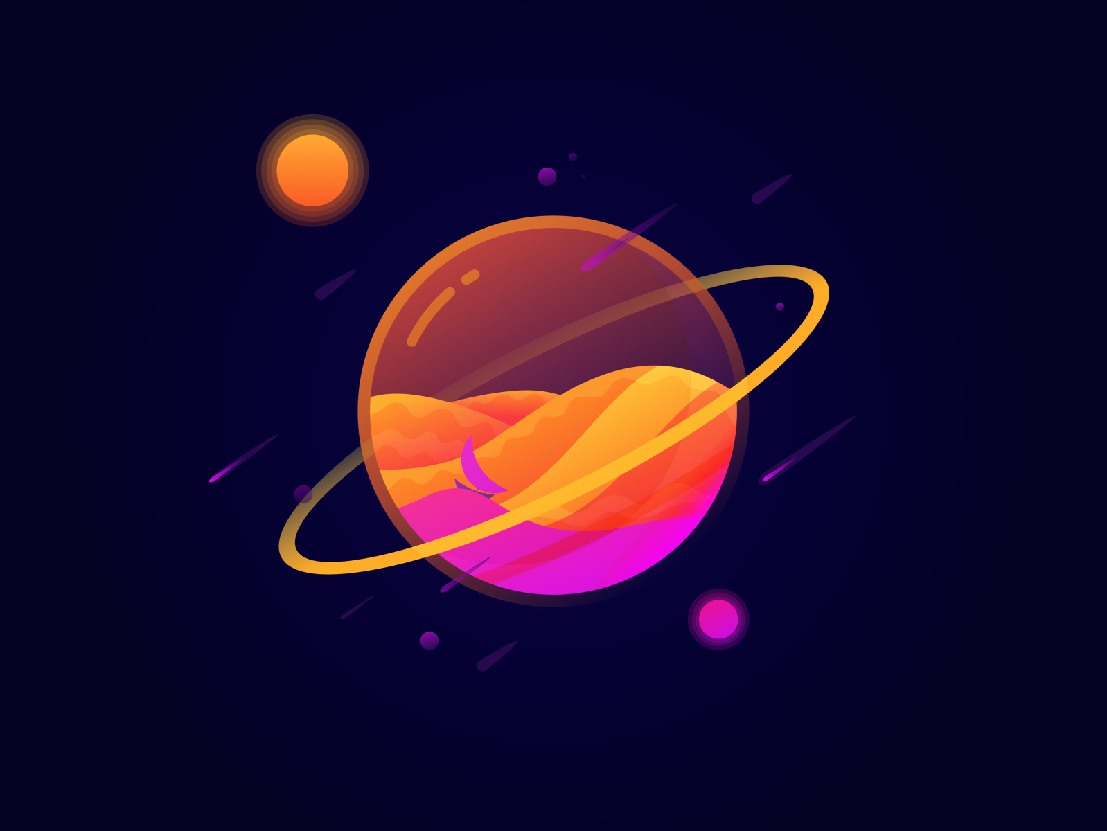 Glass Planet Vector Illustration by Diogo Santos on Dribbble