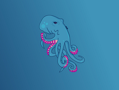 Blue the Octopus adobe illustrator digital art illustration illustration design illustration digital illustrator octopus octopus illustration vector illustration vector illustrator vector octopus