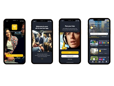 Hi-Fi Wireframe - Bus App appdesign branding darkmode design flat iosdesign ipadprocreate ui ux