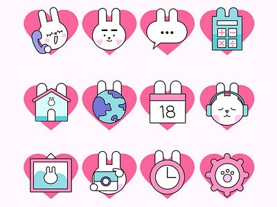 Icon Pack - Love Rabbits