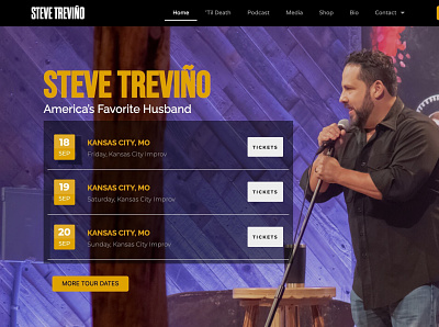 Comedian Steve Treviño celebrity comedian comedians comedy design ecommerce elementor entertainer entertainment event calendar web web design website website design wordpress wordpress design