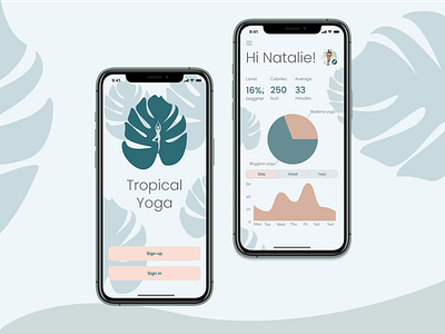 Tropical Yoga app app art branding design graphic design illustration interaction design logo prototyping ui ux vector web yoga yoga app