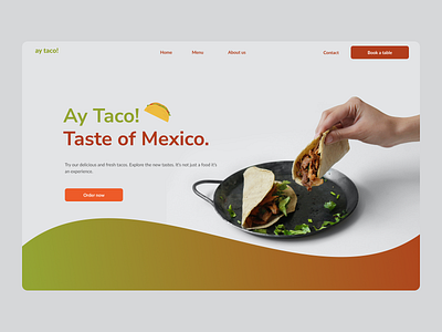 Taco Restaurant landing page 🌮 branding food foodie graphic design illustration interaction design landingpage onlinefood restaurant ui uidesign uiux ux web webdesign webdesigner