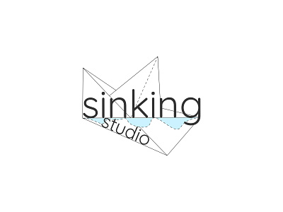 Logo Design: SinkingStudio blue branding design freelancer graphic design illustration logo logodesign logotype marine minimalist origami productdesign rwd ship typography ui ux vector web