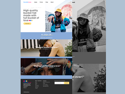 Bucket Hat Creator Website - Exploration app design app designer dailyui design designer landingpage landingpagedesign ui ui design ui designer uiux user experience user interface ux ux designer uxui web webdesign website websitedesign