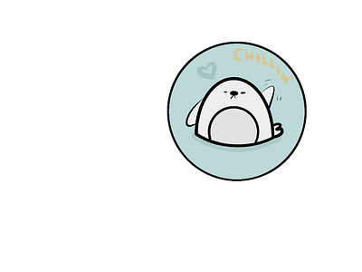 Chillin' Seal adorable blue chilling hello logo marine redbubble