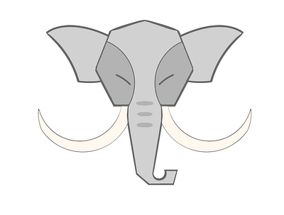 Elephant beginner artist cartoon cute design elephant geometric gray logo type minimalist art redbubble simple design