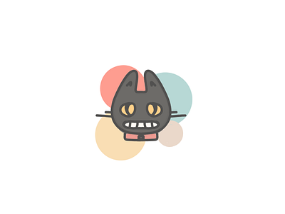 Crazy Cat adorable animal black cat cartoon cat colorful crazy cute doodle easy inspiration kawaii kawaii cat logo meow minimalistic red simple