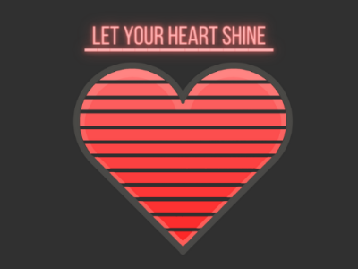 Shine adorable anatomy black branding canvas cute design glow gradient heart illustration logo neon ombre red shine simple valentines
