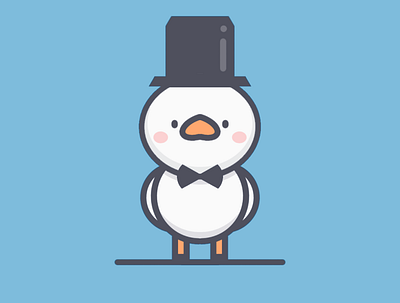 Sir Quackington bowtie classy cute duck fancy happy instagram kawaii logo tophat vip