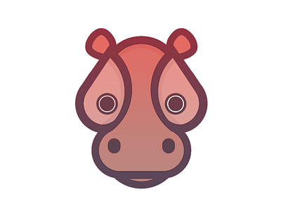 Hello Hippo! adorable africa animal cartoon cute hippo kawaii logo minimalist nature redbubble simple