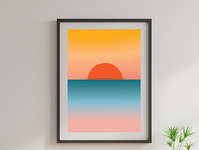 minimal artdesign artillustration designart digitalillustration minimalart minimalistillustration relaxart simpleillustration sun sunsetart sunsetillustration surfillustration