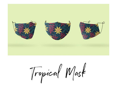 Tropical Face Mask artdesign artillustration beachillustration digitalart digitaldesign digitalillustration fashionart fashiondesign flowerart illustration lineart maskart maskdesign masking patternart plantart surfacedesign surfacepattern surfacepatterndesign surfacepatterndesigner