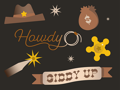 Wild West adobe illustrator color palette cowboy design graphic design howdy illustration typography vector wild west