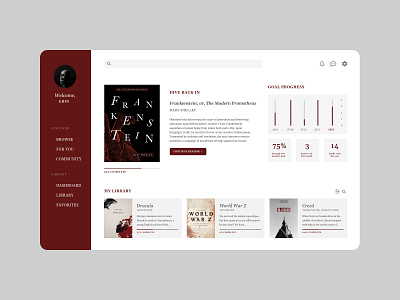 Dashboard UI for Horror Novel App app css dashboard design html ui ux ui design website