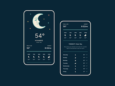 Moonlight Drive-In Weather App 50s app branding css grid html illustration vector weather