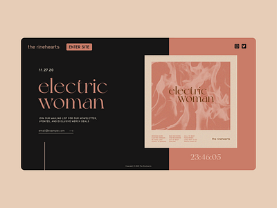 Electric Woman album art branding coming soon coming soon page css html website