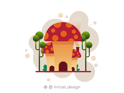 Mushroom House affinitydesigner buiding creative cute illustration environment flat flat illustration house illustration mushroom mushroomhouse simple illustration vector