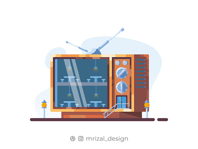 Television shapes Building affinity designer buiding creative cute illustration drawing challenge dribbble environment flat flat illustration illustration television television illustration vector