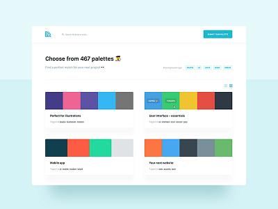 🎨 app clean colors design emoji homepage interface landing page layout minimal minimalistic palettes product simple tool ui ux web webdesign website