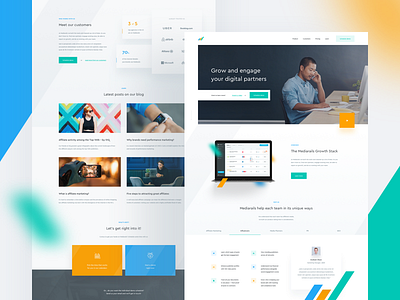📊 Mediarails — homepage app application blue cards clean dashboard green homepage landing page layout minimal orange product simple startup typography ui ux web website