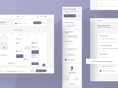 Focusmate — early explorations 🛠 app application calendar cards clean dashboard events interface layout list minimal mobile product simple tasks todo ui ux web wireframes