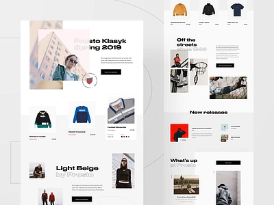 Prosto — initial explorations 💡 blog clean ecommerce fashion flat grid homepage layout lookbook minimal news photography shop slider streetwear typography ui ux web website