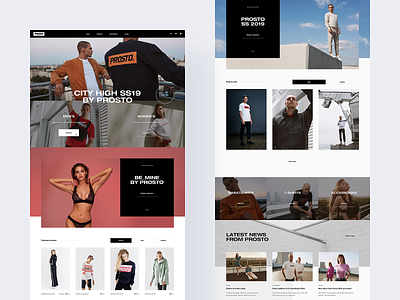 Prosto 🦅 blog clean ecommerce fashion flat grid homepage layout lookbook minimal news photography shop slider streetwear typography ui ux web website