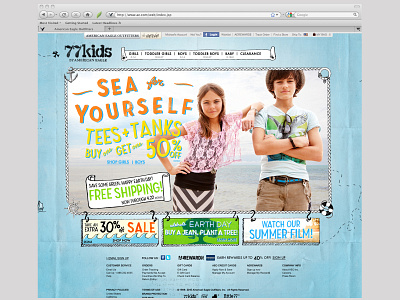 77 KIDS by American Eagle: Home Page Sliders & Banners banner ads digital homepage marketing responsive