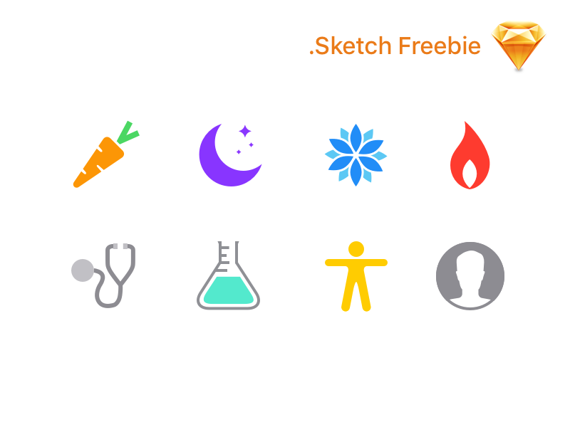 Apple health icons - Sketch freebie download freebie sketch icons apple health doctor user moon carrot