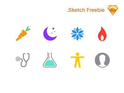 Apple health icons - Sketch freebie