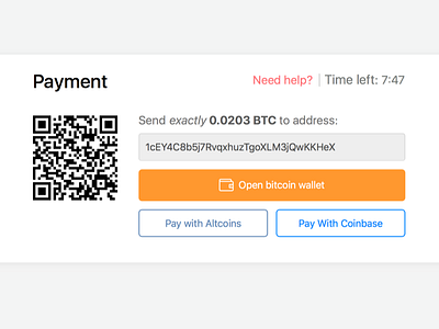 Bitcoin payment widget