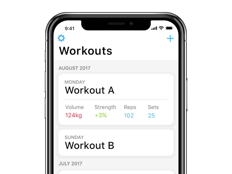 Strength app: Dark/light themes dark fitness gym ios strength strong tracker workout