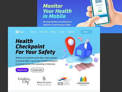 Website Zi.Care - Health App app banner branding design graphic design graphicdesign minimal ui uidesign ux