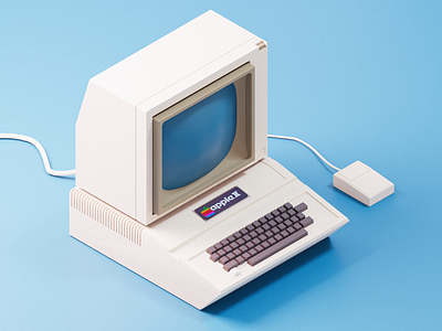 Apple II 3d 3d render apple apple ii blender computer emilioriosdesigns isometric lowpoly lowpoly tech old tech render
