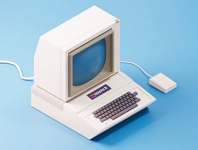 Apple II 3d 3d render apple apple ii blender computer emilioriosdesigns isometric lowpoly lowpoly tech old tech render