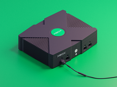OG Xbox! 3d 3d render blender console 3d emilioriosdesigns isometric microsoft playstation xbox xbox 3d xbox isometric