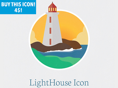 Buy This Icon! flat flat design house icon icon design light lighthouse