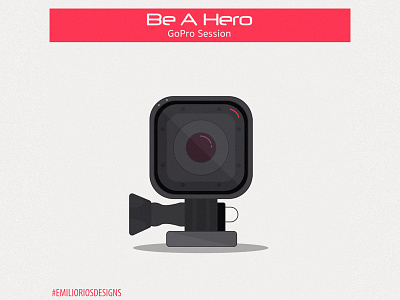 GoPro Illustration camera emilioriosdesigns flat flat design go pro go pro session hero icon icon design line art