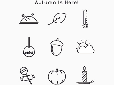 Autumn Is Here! autumn emilioriosdesigns fall flat flat design icon icon design leaf line line art season