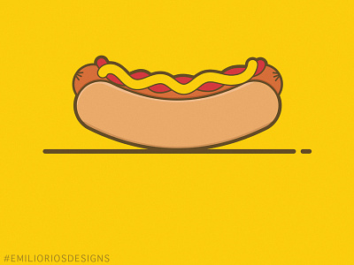 Hot Diggity Dog dog emilioriosdesigns flaticon graphicdesigner hot dog illustrator ketchup lineart logo