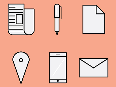 Some More Icons doc emilioriosdesigns graphicdesigner illustrator iphone flaticon logo long shadow mail pen