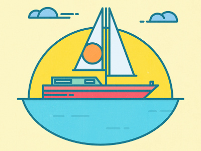 Sail Away! emilioriosdesigns flaticon graphicdesigner illustrator line art ocean sail boat